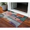 Homeroots 3' X 5' Orange Purple And Green Geometric Washable Indoor Outdoor Area Rug 604420 - alternate 1