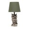 Homeroots 20" Brown And White Novelty Table Lamp With Green Drum Shade 643466 - alternate 3