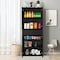 Basicwise 66-Inch Multi-Functional Black Finish Kitchen Pantry Cabinet with 4 Doors, 3 Adjustable QI004696.BK - alternate 7