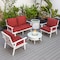 Leisuremod Walbrooke Modern White Patio Conversation With Round Fire Pit With Slats Design & Tank Holder, Red WWS-29-24-57-31-R - alternate 7