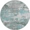 Homeroots 8' Blue And Teal Blue Round Abstract Washable Indoor Outdoor Area Rug 610440 - alternate 6