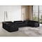Homeroots Black Italian Leather Power Reclining U Shaped Eight Piece Corner Sectional With Console 632569 - alternate 7