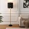 Jonathan Y Joel 63.5" Coastal Bohemian Scallop Shade Rattan/Metal LED Floor Lamp w/ Pull Chain, Black/Brass Gold JYL1153C - alternate 5