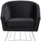 Homeroots 29" Black And Silver Velvet Barrel Chair 533849 - alternate 6