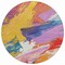 Homeroots 8' Gold Purple And Teal Blue Round Abstract Washable Indoor Outdoor Area Rug 611218 - alternate 6