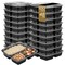 Eco Harmony Products Microwaveable Food Container, Square with Lid, 3 compartments, 48oz, 100PK 804554 - alternate 1