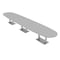 Skutchi Designs Boval Conference Table With Power Unit, 48 in W, 192 in L, Grey HAR-BOVL-48X192-DOU-U779-NA - alternate 1