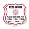 Signmission Pets Inside Shield Sign Alert Please Sav, 4 inch X 4 inch, Vinyl Decal, 2PK SHI-D-2PACK-4-429 - alternate 1