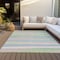 Homeroots 5' X 8' Mint Green Pink And Blue Striped Washable Indoor Outdoor Area Rug 597338 - alternate 5