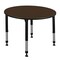 Regency Round Kee Height Adjustable Classroom Activity Table, 48 in W, 48 in L, Neo Walnut TB48RNDNWAPBK - alternate 1