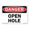 Signmission OSHA Danger, 14" Height, Decal, 14" x 10", Landscape, Open Hole OS-CL-D-1014-L-19997 - alternate 1