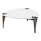 Homeroots 36" White and Black Sintered Stone Faux Leather And Steel Triangle Coffee Table 565004 - alternate 1
