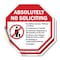 Signmission Absolutely No Soliciting No Politi, 4 inch X 4 inch, Vinyl Decal, 2PK OC-D-2PACK-4-18 - alternate 1
