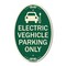 Signmission Electric Vehicle Parking Only With Graphic, 12 In X 18 In Architectural Oval, Heavy Gauge Aluminum A-OV-G-1218-24117 - alternate 1