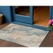 Homeroots 3' X 5' Teal Blue Coral And Ivory Abstract Washable Indoor Outdoor Area Rug 617584 - alternate 1