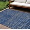 Homeroots 8' X 10' Navy Blue Gray And Brown Striped Washable Indoor Outdoor Area Rug 597412 - alternate 1