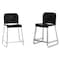Flash Furniture Commercial Black Plastic Stack Stools, Contoured Backs and Sled Bases-Set of 3, 3PK 3-RUT-239AH-CS-BK-CHR-GG - alternate 1