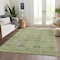 Homeroots 5' X 8' Mint Green Brown And Gray Floral Washable Indoor Outdoor Area Rug 603474 - alternate 4