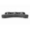 Homeroots 150" Dark Gray Boucle Curved Sofa With Toss Pillows 719425 - alternate 4