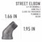 B & K 3/4 in. MIP each X 3/4 in. D FIP Black Malleable Iron 45 degree Street Elbow 310SE45-34 - alternate 4