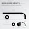 Supplygiant 16 in Shower Arm 90 Deg Stainless Steel Rain Shower Head Extension Arm, Flange, Matte Black Finish 74-TB38BG-NC - alternate 5