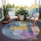 Homeroots 8' Blue Green And Purple Round Abstract Washable Indoor Outdoor Area Rug 604284 - alternate 6