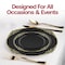 Smarty Had A Party Black with Gold Fancy Round Disposable Plastic Dinnerware Value Set, 240PK 8880-BGVP-CASE - alternate 6