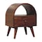 Homeroots 24" Brown Solid Wood Oval One Drawer Nightstand 651869 - alternate 5