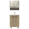 Homeroots 24" Natural Wood Freestanding Bathroom Vanity With White Sink And Medicine Cabinet With Mirror 546368 - alternate 1