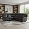 Homeroots Dark Gray Polyester Blend Reclining U Shaped Three Piece Corner Sectional 366224 - alternate 2