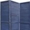 Homeroots 67" Dark Blue Solid Wood Folding Three Panel Screen Room Divider 376803 - alternate 4