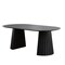 Homeroots 79" Black Wood Double Pedestal Base Oval Dining Table 720662 - alternate 1