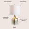 Jonathan Y Gemma 19" Glass Bell LED Table Lamp, Gold JYL1036A - alternate 7