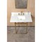Kingston Brass 36" Carrara Marble Console Sink Set w/ Faucet in Carrara Marble White/Brushed Brass CKVPB36MBSQ7 - alternate 2