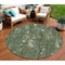 Homeroots 8' Fern Green And Beige Round Abstract Washable Indoor Outdoor Area Rug 631175 - alternate 3