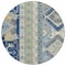 Homeroots 8' Navy Blue Green And Gray Round Aztec Washable Indoor Outdoor Area Rug 598486 - alternate 4