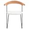 Leisuremod Lyra Collection Modern Chair in Natural Wood back and White Seat, 2PK LCNW-41W2 - alternate 10