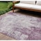 Homeroots 10' X 14' Plum And Ivory Abstract Washable Indoor Outdoor Area Rug 612363 - alternate 1