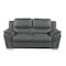 Homeroots 69in Gray And Silver Faux Leather Love Seat 329484 - alternate 1