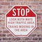 Signmission Stop Look Both Ways High Traffic Ar, 6 Inch X 6 Inch, Plastic Sign OC-P-6-212 - alternate 6