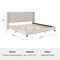 Martha Stewart Kay King Upholstered Platform Bed w/Channel Stitched Wingback Headboard/Cushioned Siderails, Beige TW-3WDB03-K-BG-MS - alternate 7