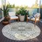 Homeroots 8' Ivory And Brown Round Oriental Washable Indoor Outdoor Area Rug 600164 - alternate 7