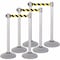 Us Weight Heavy Duty Premium Silver Steel Stanchion with Chevron 7.5-Foot Retractable Belt, 6PK U2103CYBPK6 - alternate 1