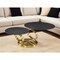 Homeroots 32" Black And Gold Ceramic Tile And Metal Round Distressed Abstract Coffee Table 554302 - alternate 4