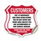 Signmission Restricted Area Shield Sign Customers Du, 6 inch X 6 inch, Vinyl Decal, 2PK SHI-D-2PACK-6-458 - alternate 1