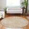 Homeroots 8' Coral And Salmon Round Abstract Washable Indoor Outdoor Area Rug 588776 - alternate 5