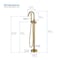 Kibi Circular Floor Mount Tub Filler, Hand Shower - Brushed Brass KTF301BB - alternate 5