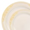 Smarty Had A Party Ivory w/Gold Harmony Rim Plastic Dinnerware Value Set (120 Dinner Plates + 120 Salad Plates), 240PK 640GVP-CASE - alternate 6