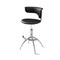 Homeroots Set of Two Black and Silver Metal and Faux Leather Low Back Adjustable Height Bar Chairs, 2PK 555036 - alternate 1