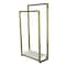 Kingston Brass 33-5/8" Freestanding Pedestal 2-Tier Towel Rack with Wooden Shelf, Antique Brass SCC8263 - alternate 1